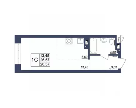 Студия Башкортостан, Уфа Космос жилой комплекс, лит1 (26.44 м)