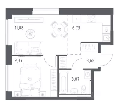 1-к кв. Московская область, Ленинский городской округ, Мисайлово пгт, ...