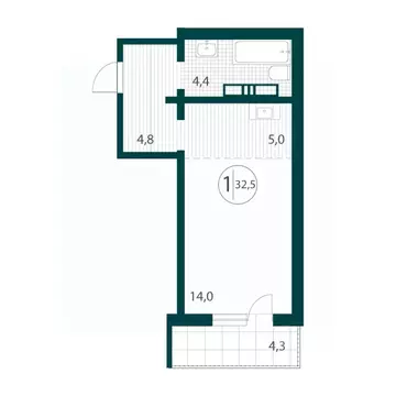 1-к кв. Иркутская область, Иркутск НовоМир жилой комплекс (32.5 м)