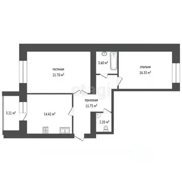 2-к кв. Марий Эл, Йошкар-Ола ул. Зарубина, 36 (71.6 м)