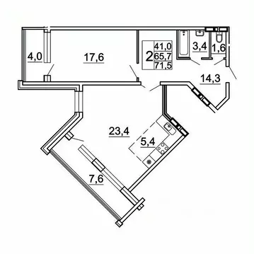 2-к кв. Приморский край, Владивосток Лесная ул., 1В/1 (71.5 м)
