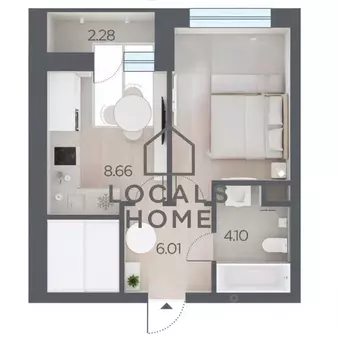 1-к кв. Рязанская область, Рязанский муниципальный округ, с. Дядьково ...