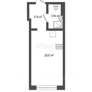 Студия Тюменская область, Тюмень Лесобаза мкр, Кедровый Берег жилой ...