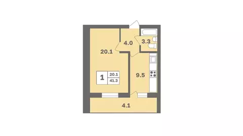 1-к кв. Башкортостан, Уфа Дагестанская ул., лит12 (41.3 м)