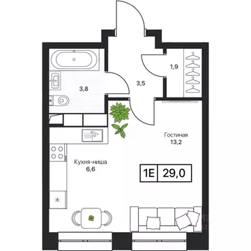 Студия Московская область, Пушкино Пушкино Град жилой комплекс, к2 ...