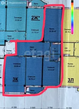 3-комнатная квартира: Махачкала, улица Ирчи Казака, 128В (122 м)