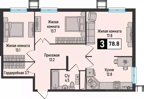 3-к кв. Ставропольский край, Железноводск городской округ, пос. ...