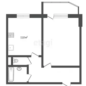 1-к кв. Тюменская область, Тюмень ул. Московский Тракт, 141к3 (45.0 м)
