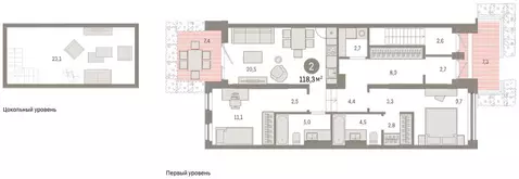 2-комнатная квартира: Тюмень, улица Павла Фитина, 3 (117.6 м)