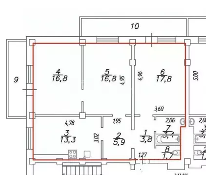 3-к кв. Иркутская область, Иркутск ул. Ядринцева, 35 (80.0 м)