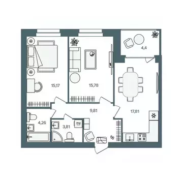 2-к кв. Ярославская область, Ярославль пос. Павловский, Волга-Лайф ...