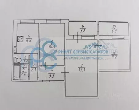 3-к кв. Саратовская область, Саратов просп. Строителей, 2 (52.6 м)