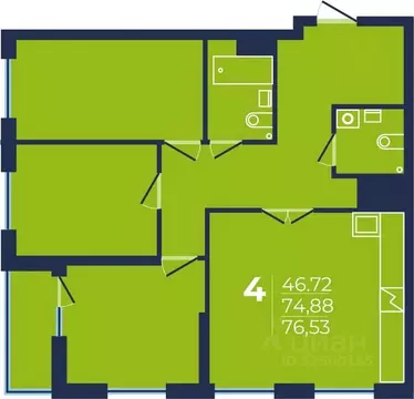 4-к кв. Башкортостан, Уфа ул. Майора Доставалова, 1 (76.53 м)