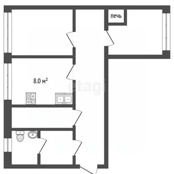 2-к кв. Псковская область, Псковский район, Торошинская волость, д. ...