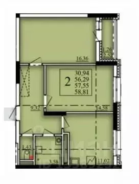 2-к кв. Башкортостан, Уфа Затон-Восточный жилрайон, Паруса жилой ...