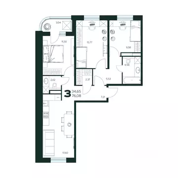 3-к кв. Московская область, Химки Сходня мкр, Первомайская ул., ...