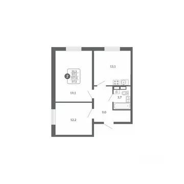 2-к кв. Кировская область, Киров ул. Потребкооперации, 34к1 (57.1 м)
