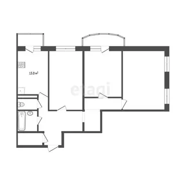 3-комнатная квартира: Тюмень, улица Героев Космоса, 19 (73.5 м)