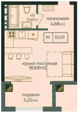 Студия Дагестан, Каспийск просп. Акулиничева (32.01 м)