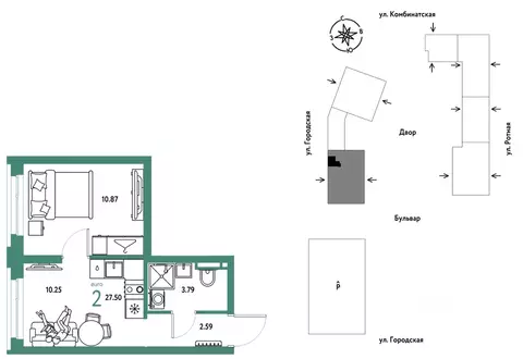 2-к кв. Свердловская область, Екатеринбург муниципальное образование, ...