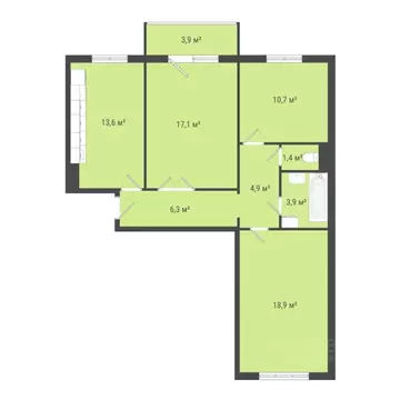 3-к кв. Омская область, Омск Заозерный мкр, ул. Сергея Тюленина, 6 ...