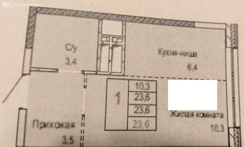 Квартира-студия: Долгопрудный, Парковая улица, 44к1 (23.6 м)