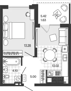1-к кв. Калининградская область, Гурьевский муниципальный округ, пос. ...