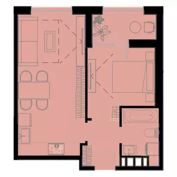 1-к кв. Приморский край, Уссурийск Комсомольская ул., 103 (42.1 м)