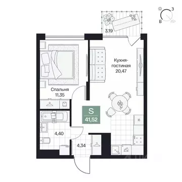 1-к кв. Волгоградская область, Волгоград просп. Имени В.И. Ленина, 59Г ...