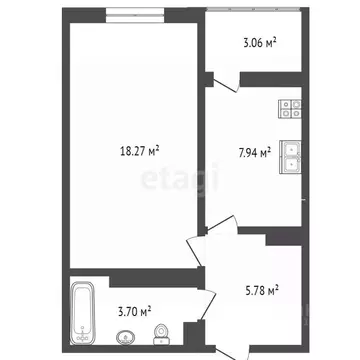 1-к кв. Ростовская область, Аксай ул. Менделеева, 53А (35.0 м)