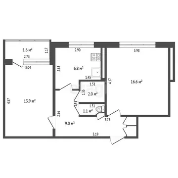 2-комнатная квартира: Калининград, Старопрегольская набережная, 10 (50 ...
