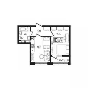 1-к кв. Адыгея, Майкоп  (38.15 м)