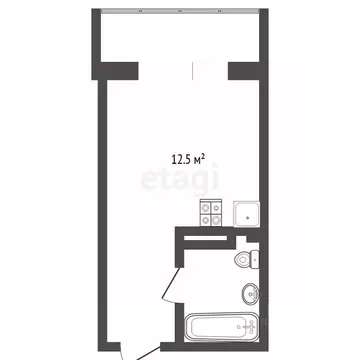 Студия Тюменская область, Тюмень ул. Новоселов, 109 (18.64 м)