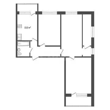 3-комнатная квартира: Самара, Клиническая улица, 25 (67 м)