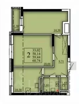 2-к кв. Башкортостан, Уфа Затон-Восточный жилрайон, Паруса жилой ...