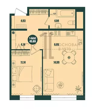 1-к кв. Ханты-Мансийский АО, Сургут 39-й мкр, Крылов жилой комплекс ...