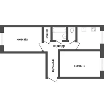 2-комнатная квартира: Тобольск, Октябрьская улица, 81 (43 м)