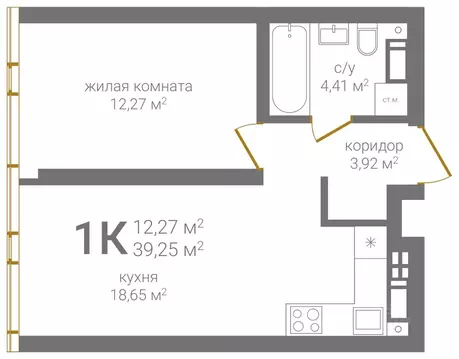 1-к кв. Нижегородская область, Нижний Новгород KM Печерский жилой ...