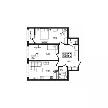 2-к кв. Адыгея, Майкоп  (76.28 м)