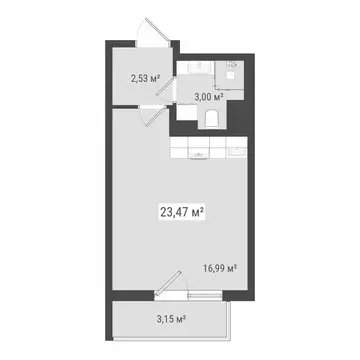 Квартира-студия: Бугры, Петровский бульвар, 28 (23.47 м)