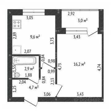 1-к кв. Башкортостан, Уфа ул. Академика Курчатова, 65/2 (36.42 м)
