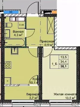 1-к кв. Приморский край, Владивосток Бам мкр,  (38.1 м)