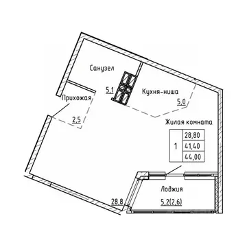 1-к кв. Приморский край, Владивосток Снеговая Падь мкр,  (44.0 м)