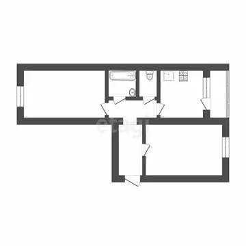 2-комнатная квартира: Тюмень, улица Коммунаров, 26 (47.9 м)