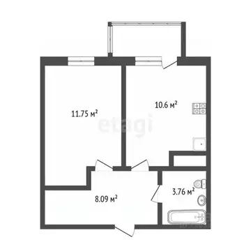 1-к кв. Тюменская область, Тюмень ул. Раушана Абдуллина, 2 (34.2 м)