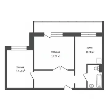 2-к кв. Красноярский край, Красноярск ул. Молокова, 27 (54.0 м)