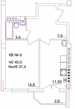 1-к кв. Ростовская область, Шахты пер. Бродского, 8 (40.0 м)