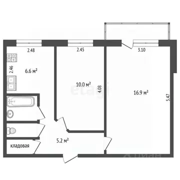 2-к кв. Архангельская область, Архангельск ул. В.И. Воронина, 19 (43.0 ...