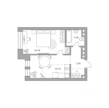 1-к кв. Москва Дубининская ул. (43.01 м)