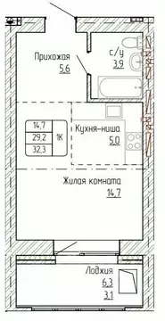 1-к кв. Алтайский край, Новоалтайск ул. Титова, 6 (32.3 м)